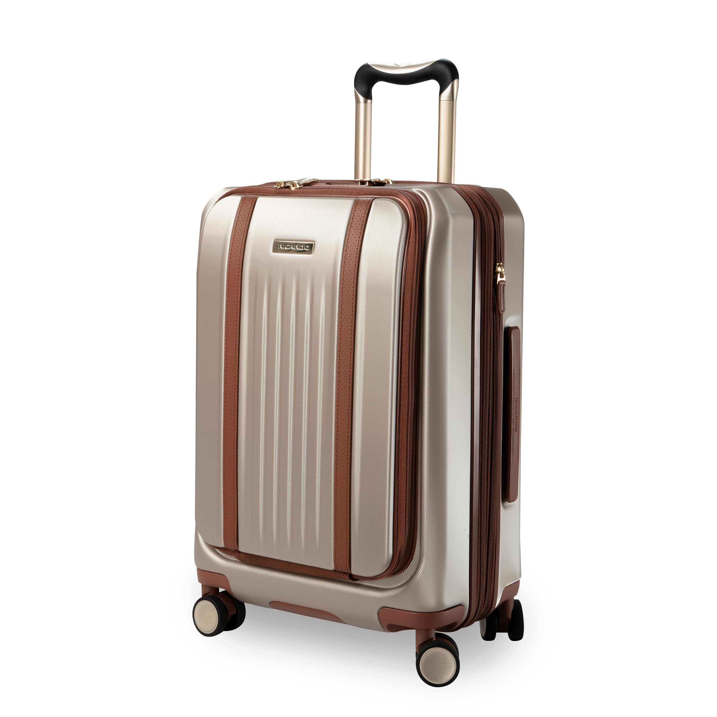 Ricardo Beverly Hills Montecito 2.0 Hardside Front Opening, Dual Spinning Wheels, Expandable with Comfort Grip for Easy Packing and Moving, Men and
