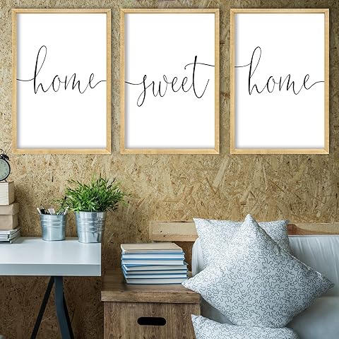 RLWangChao Home Sweet Home Sign Set of 3 Wall Art Decor 16