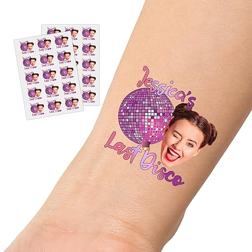 Miniatura 5 de Tatuajes temporales personalizados con foto, suministros de despedida de soltera, tatuajes personalizados cara de novios, tatuajes temporales falsos