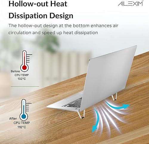 Miniatura 5 de Soporte portátil para laptop, mini elevador de aluminio para laptop, almohadilla de refrigeración ergonómica invisible para laptop, soporte de