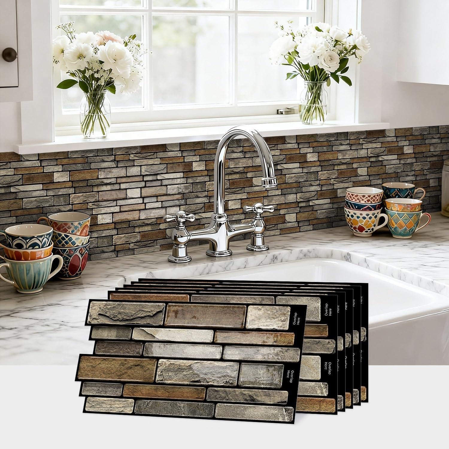 Sohouu 48Pcs 3D Drip Glue Self-Adhesive Wall Stickers Waterproof Decor For Smooth Surfaces(48Pcs)