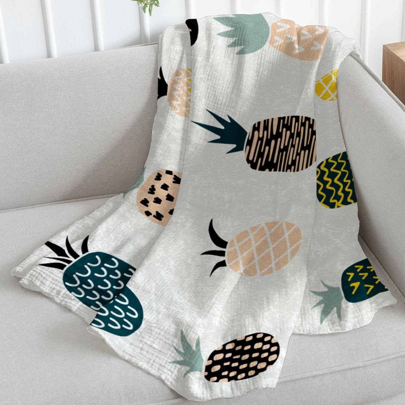 Coperta in pile per divano, divano o letto, accogliente, morbida, in pino, multi-estate