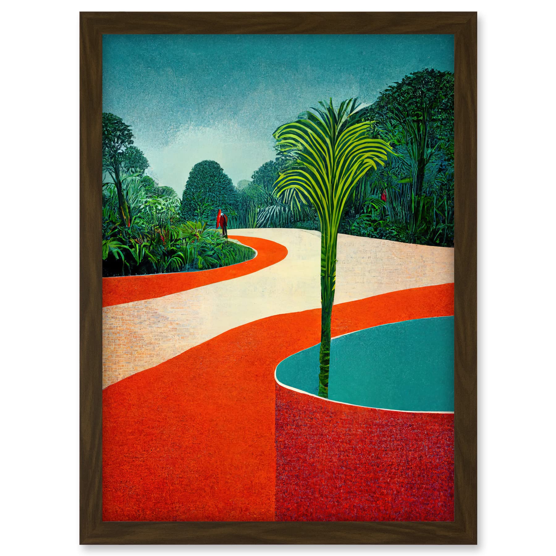 Doppelganger33 LTD Modern Abstract Orange Jungle Artwork Framed A3 Wall Art Print