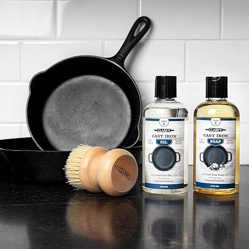 Miniatura 3 de CLARK'S El kit de cuidado de hierro fundido y aplicador grande mantienen todos los utensilios de cocina de hierro fundido y carbono