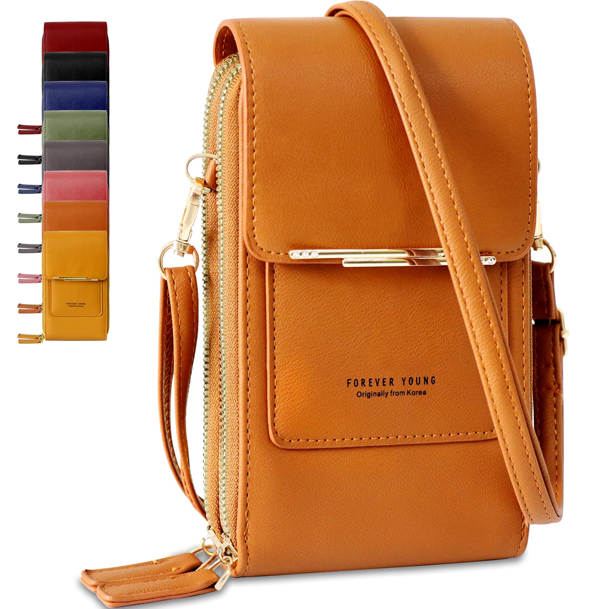 Lakpopya Handytasche zum Umhängen Damen aus PU Leder, Multif