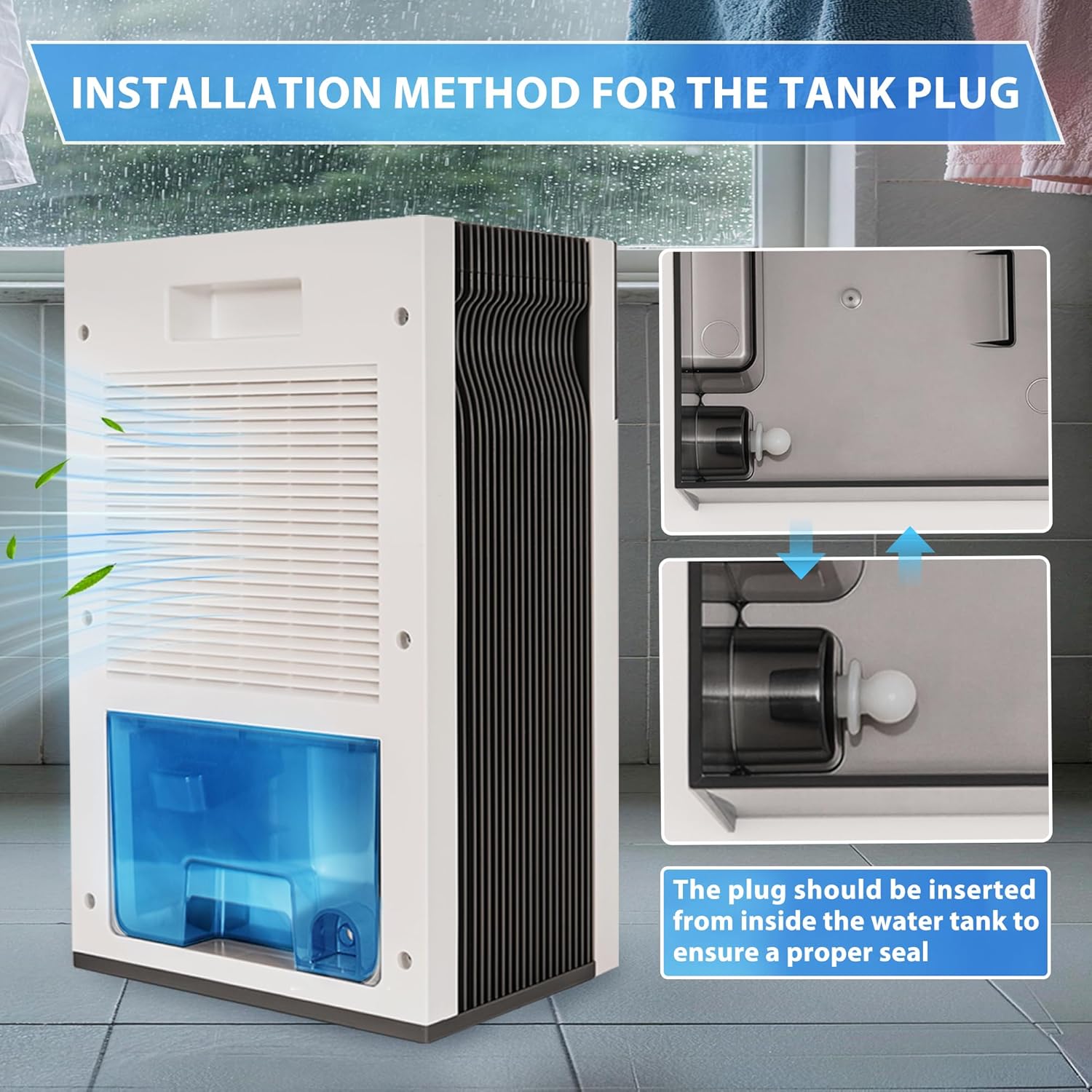 Dehumidifiers for Home, Mini Dehumidifier with Drain Hose 66 OZ Water Tank 3/6/9/12H Timer Auto Defrost 7 Colors Light, Ideal for Bathroom, Bedroom, Closet, RV