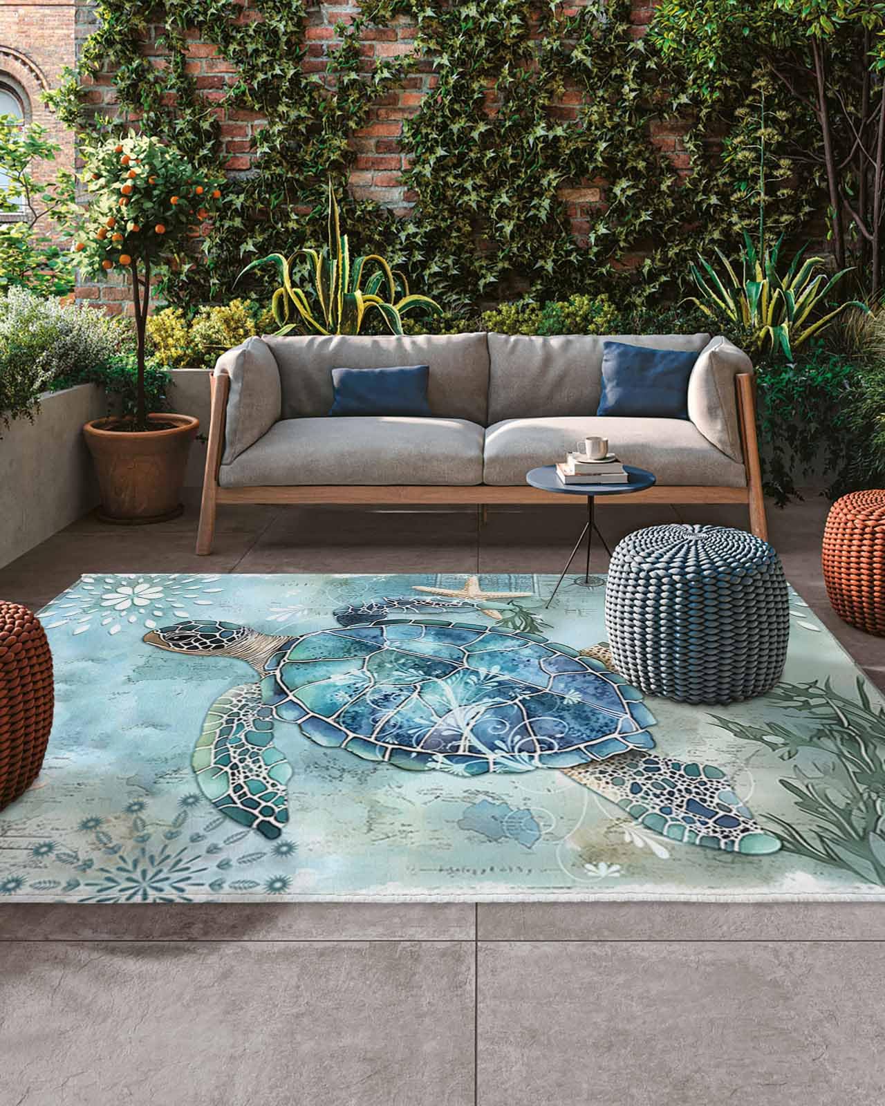 カメリア Amazon.com: Waterproof Outdoor Rug 6x9 Ft Large Area Rug Ocean