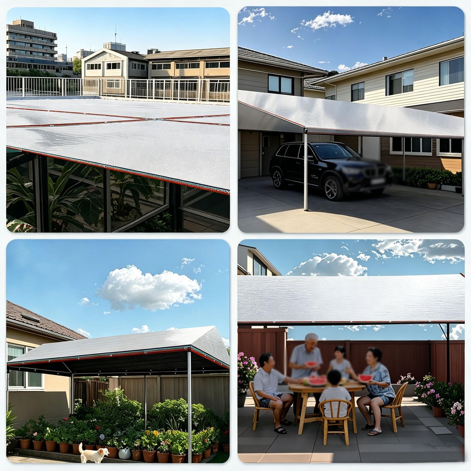 Malla de aluminio reflectante de 2 x 8 m, aislamiento térmico 99 % de protección UV, para balcón, cochera, plantas, invernadero, solución de protección solar al aire libre