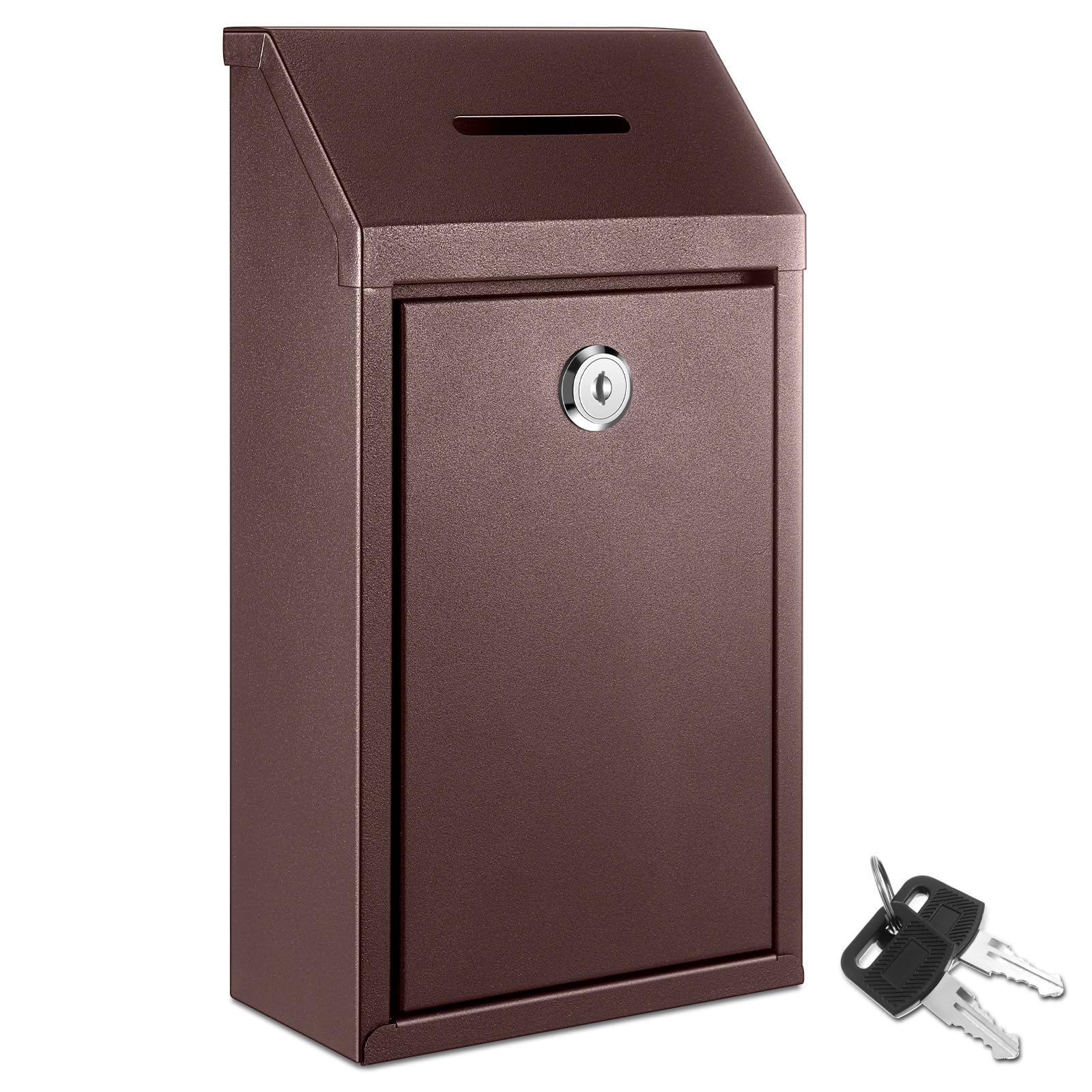 Yaocom Metal Donation Box Collection Safe Suggestion Box With Slot And - View #3