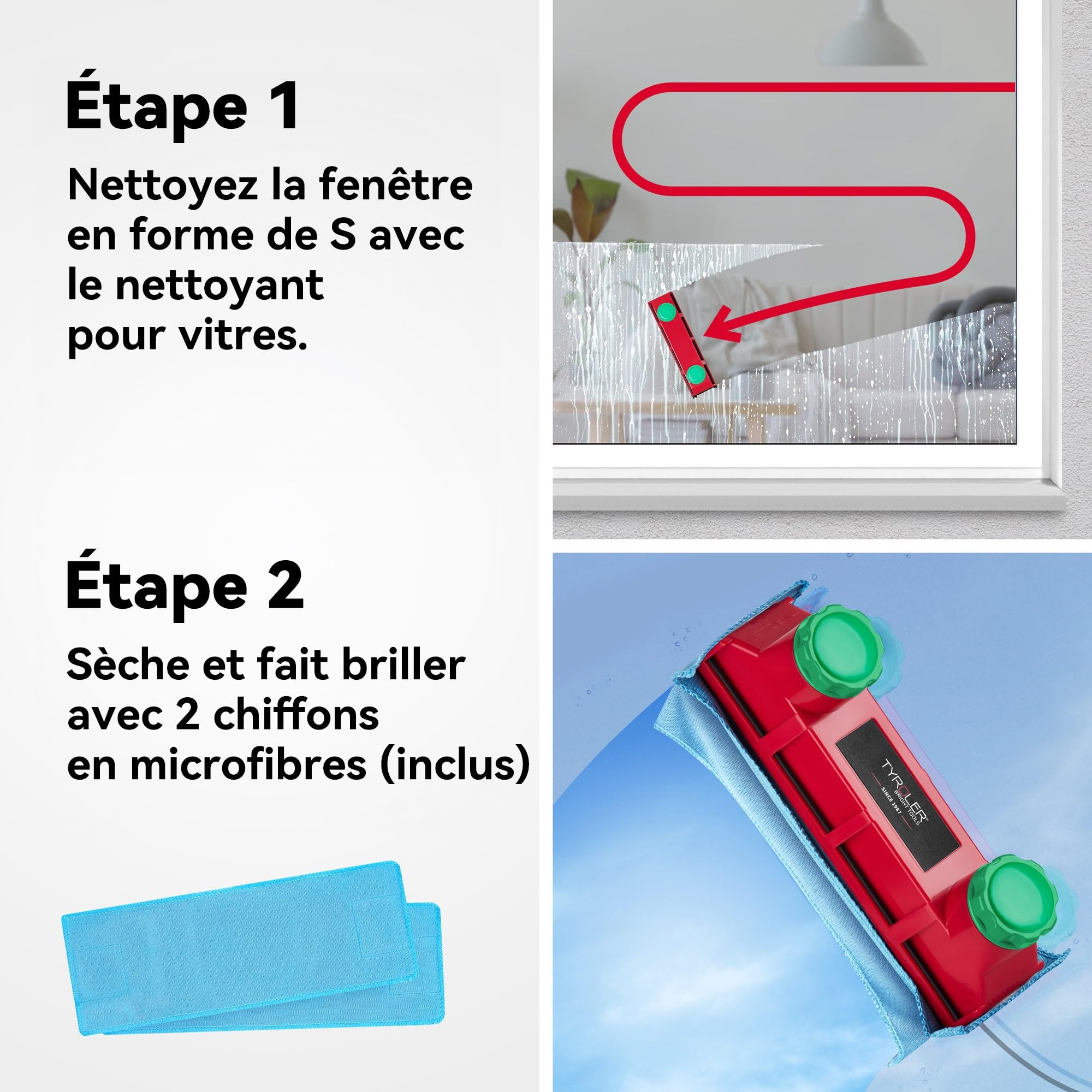 Tyroler The Glider D-4 Lave Vitre Magnétique Double Vitrage | 2-40mm d'Épaisseur - Nettoyeur Vitre Magnétique pour Fenêtres | Lave Vitre Aimanté Double Vitrage | Nettoyage Vitre Magnétique