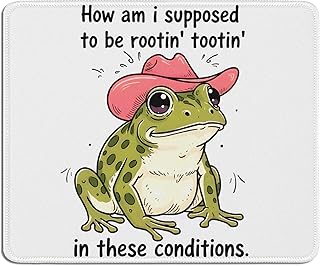 Funny Western Frog Meme Mouse Pad for Desk, Work Humor Gifts for Women Coworkers, Sarcastic Gag Gifts Mouse Pads Mousepad for Computers Laptop Desk Home Office Dorm, 9.5x7.9 Inch