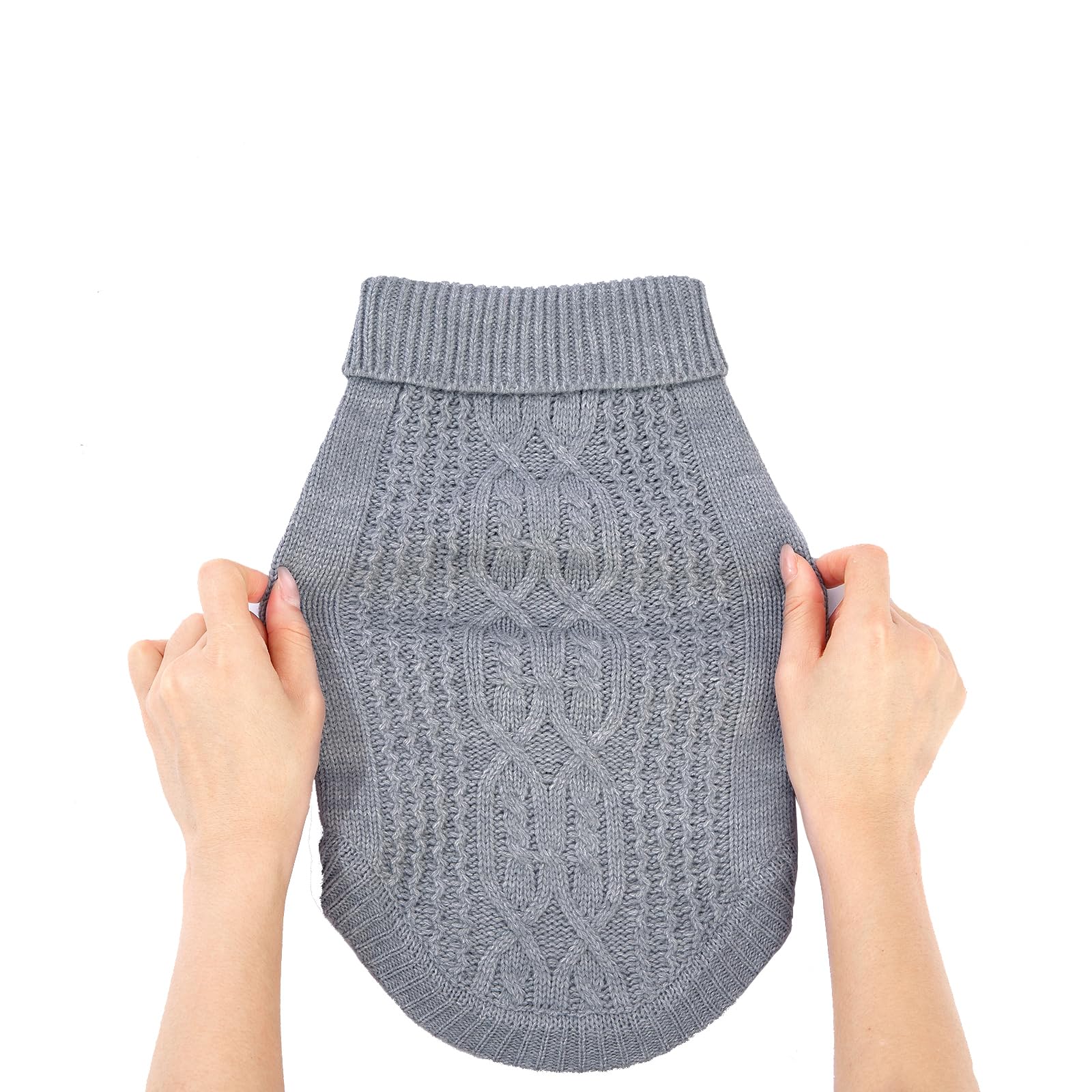 Suéter elástico para gato, 19 colores, 6 tamaños, cómodo invierno (gris, XL, chaleco) | Ready Knit para niños y niñas, gatos, gatitos y perros