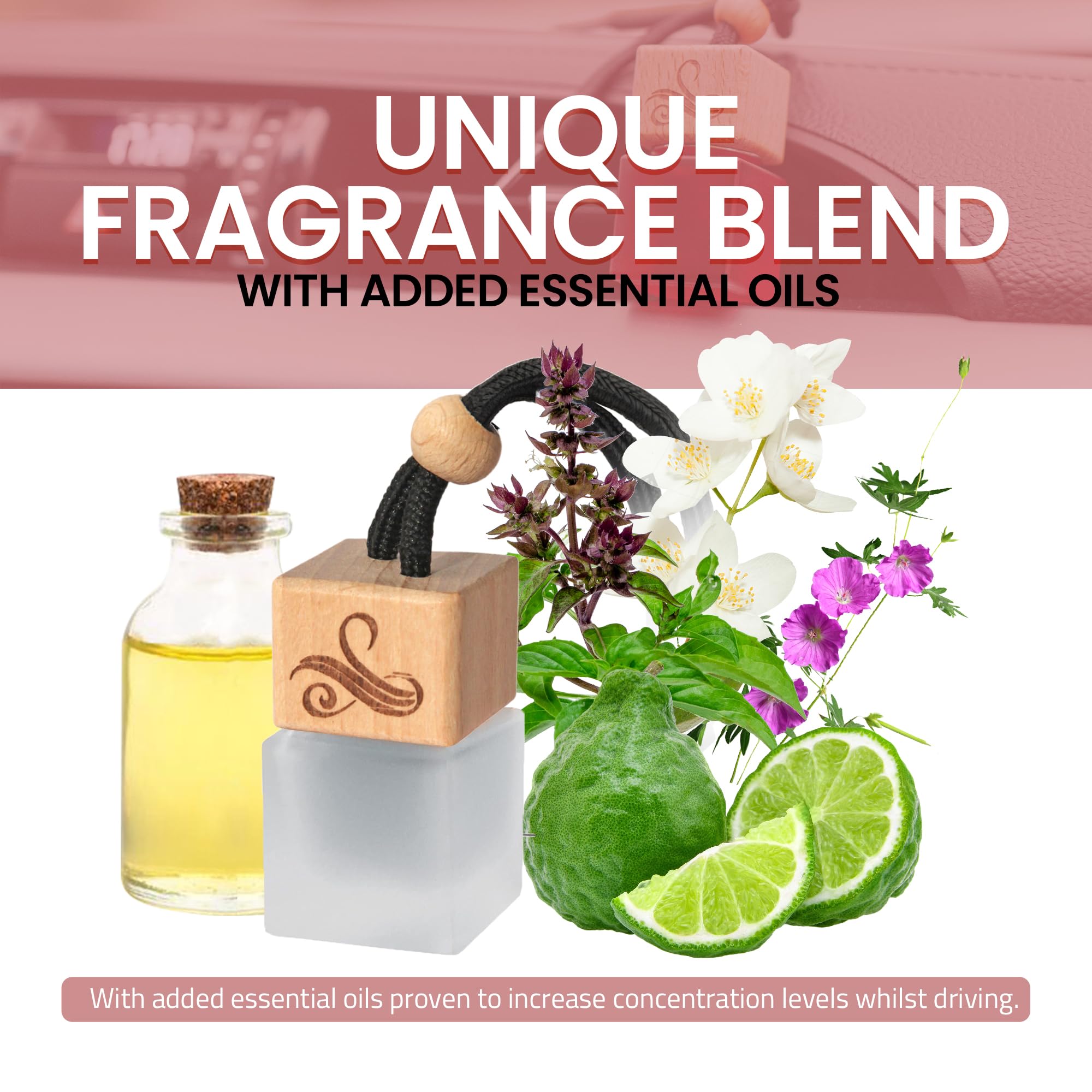 Ambientador de coche para mujer, perfume de coche Belle La Vie | Ambientador irresistible para coche | Eliminador de olores con aceites esenciales | Ambientadores de coche con clip de ventilación |