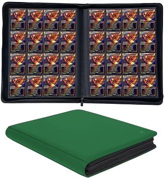 Extra Large 1000+ Pockets Trading Card Binder, 16-Pocket Card Ablum Compatible with MTG,Sports Cards & Other Standard Size Trading Cards Green