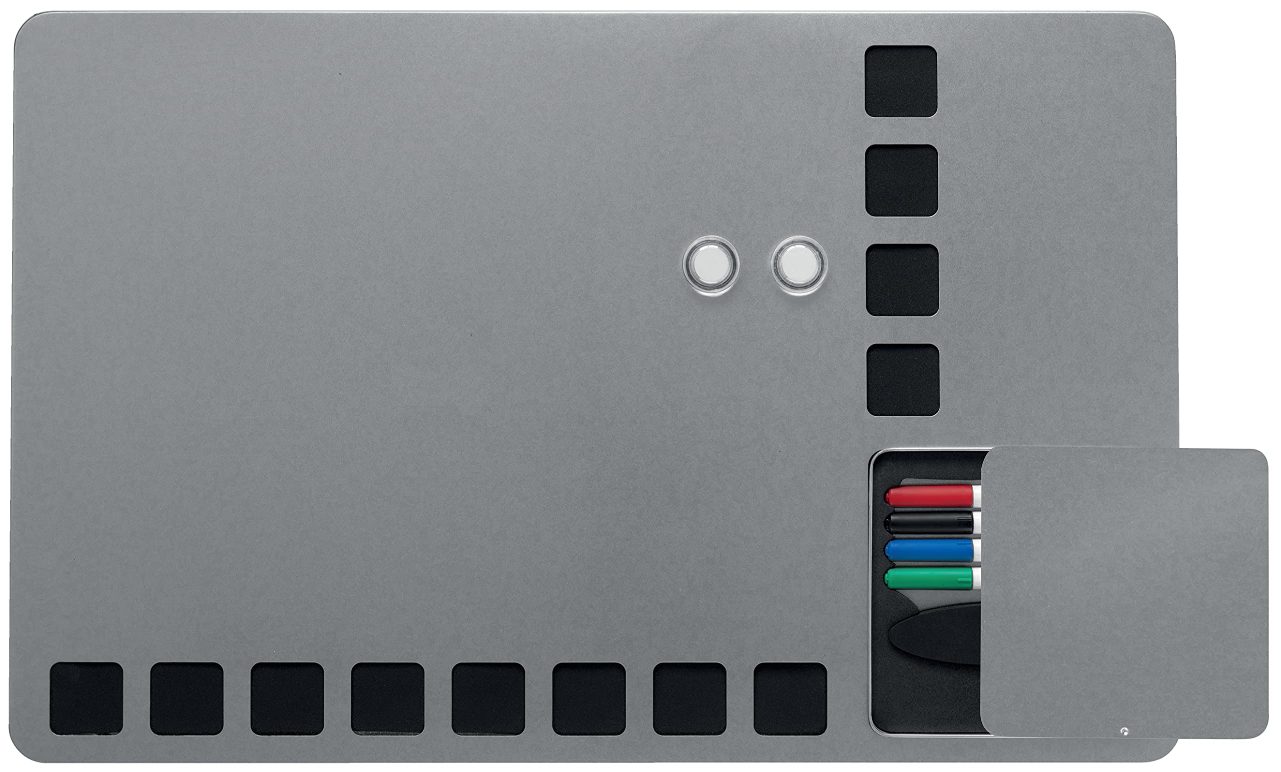 Rexel Nobo - Pizarra magnética combinada con cuadrículas espuma + kit escritura 610x390 mm, color plata