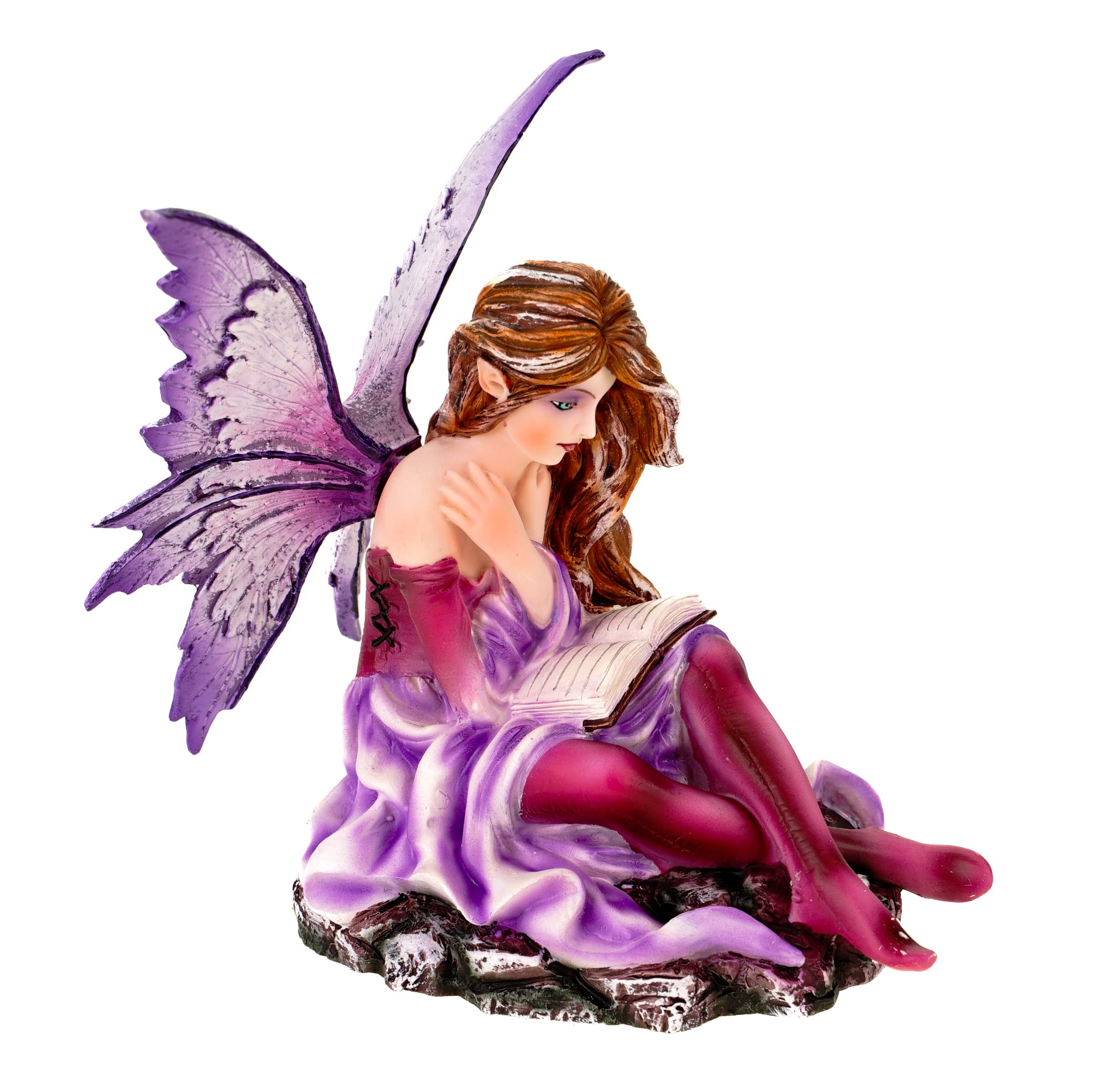 Joh. Vogler Figuren _ Shop Gmbh Pequeño Hadas Litera Leyendo Libro El Lebens 15CM Figura Escultura Ángel Fairy Elfo Pintado a Mano