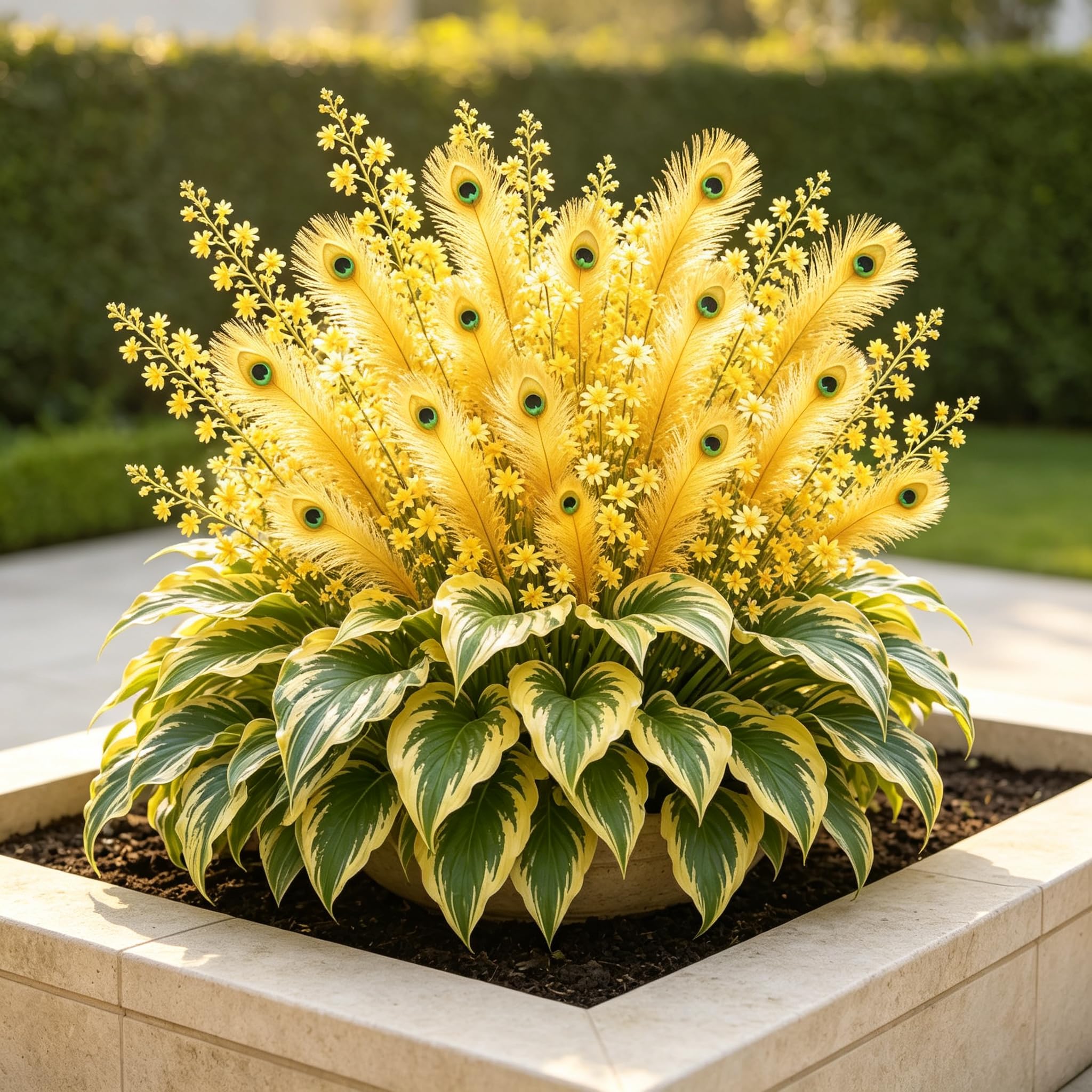 Peacock Flame' Hosta - Stunning Foliage - Bright Eye-catching Leaves - Shade-Hardy Perennial Easy Grow for Garden Displays-8 Bulbs-F