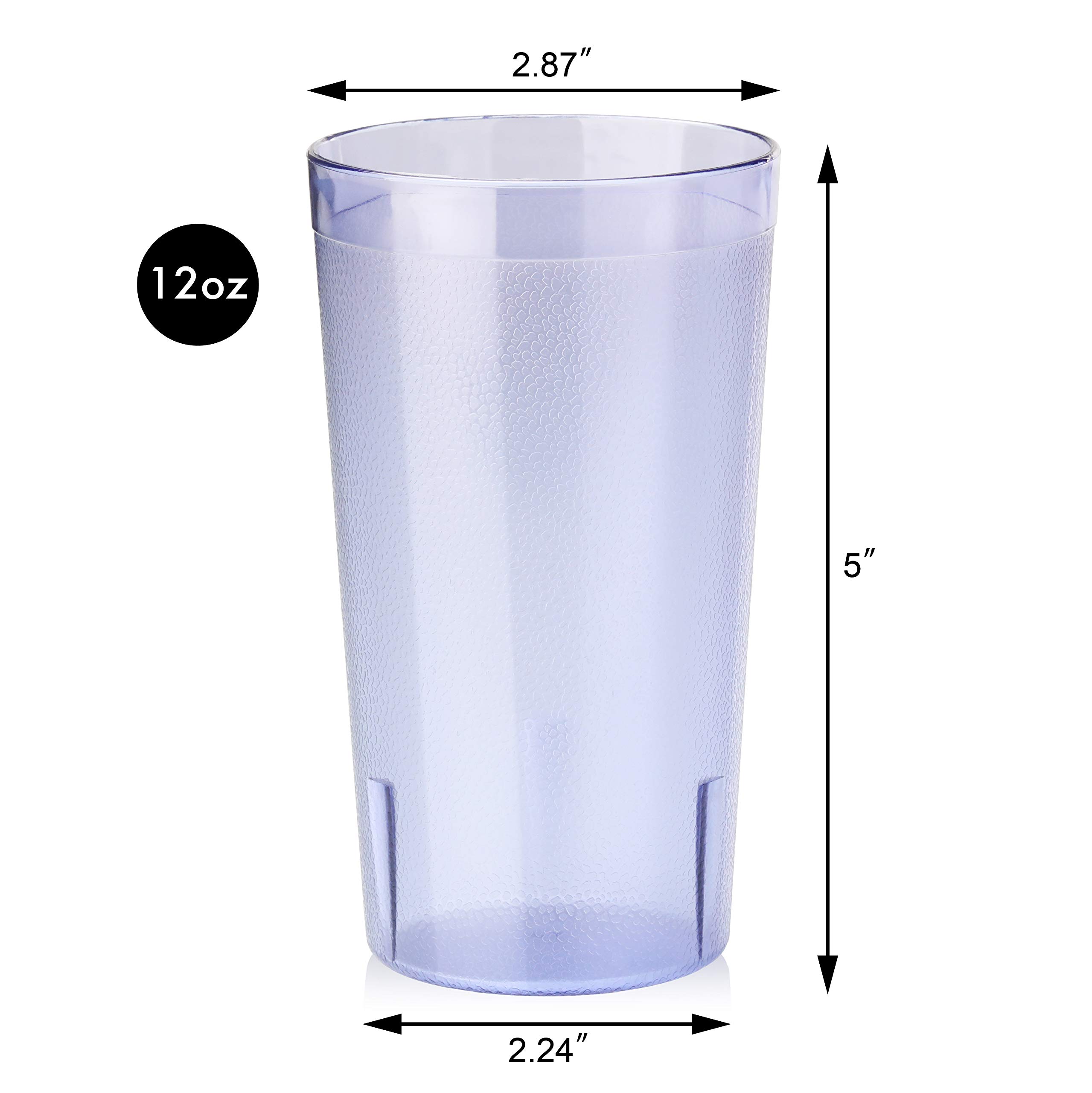 New Star Foodservice 46281 Szklanki do napojów, jakość restauracyjna, plastik, 355 ml, niebieski, zestaw 12 sztuk