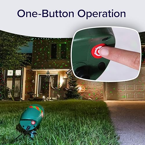 Miniatura 8 de Star Shower Proyector láser Ultra 9 para exteriores con control remoto, paquete de 2, como se ve en la televisión, nuevo modelo 2023 con 9 patrones