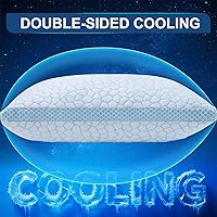 Vista 2 de QUTOOL Almohadas refrescantes mejoradas para dormir, almohadas de espuma viscoelástica trituradas CertiPUR-US tamaño Queen, juego de 2 para personas