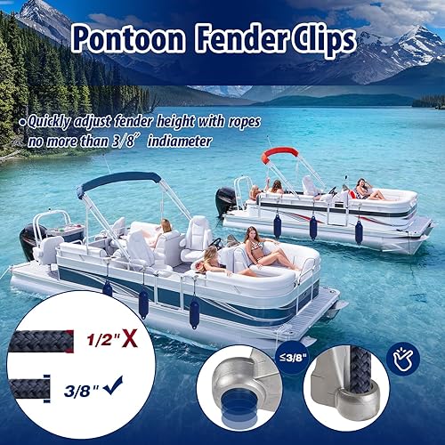 Miniatura 4 de Clips para parachoques de barco, pinzas para guardabarros de barco pontón para acoplamiento, perchasajustadoresclips para guardabarros de pontón
