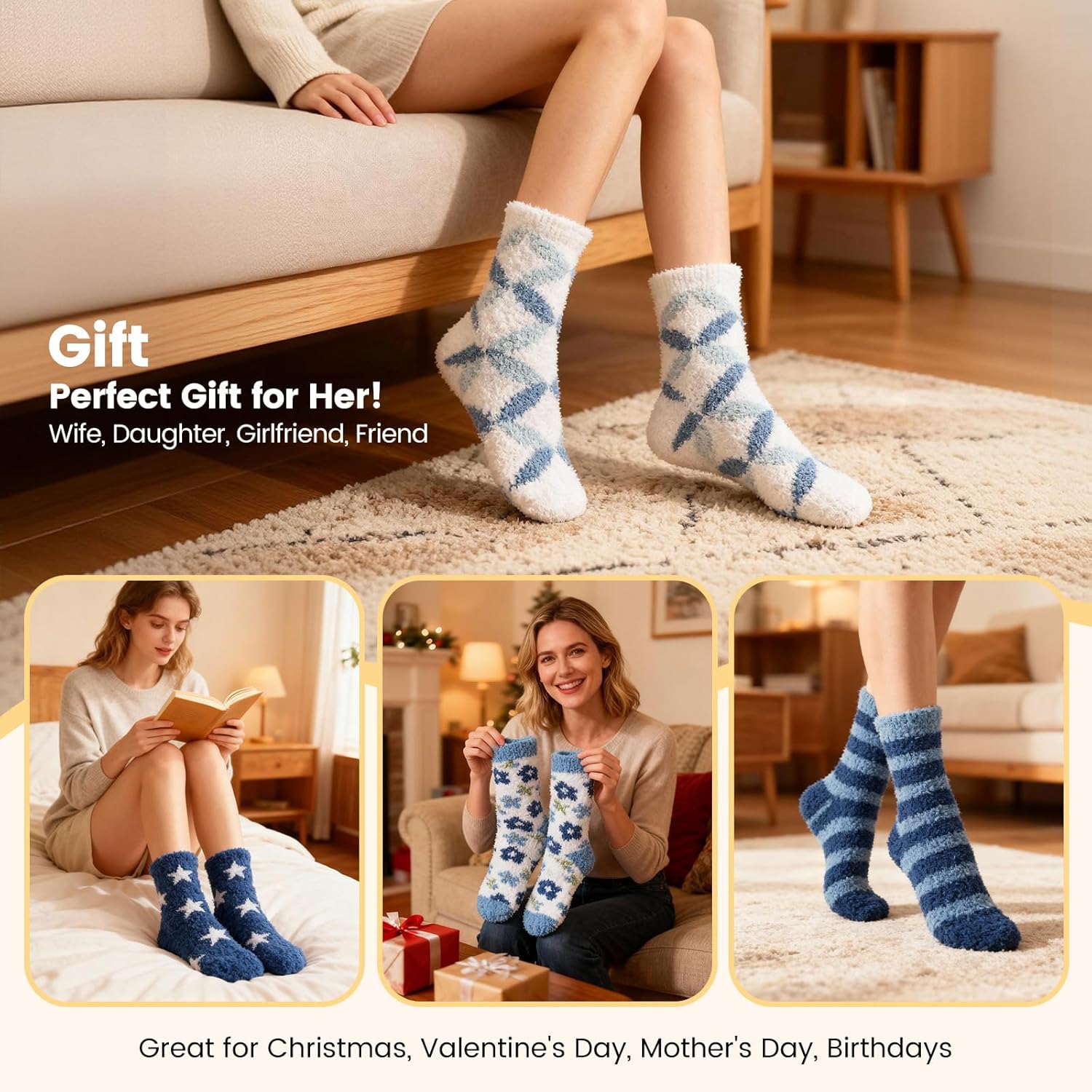 Fluffy Fuzzy Socks Gifts for Women,Winter Cozy Soft Warm Plush Socks Gifts for girlfriend. - Image 6