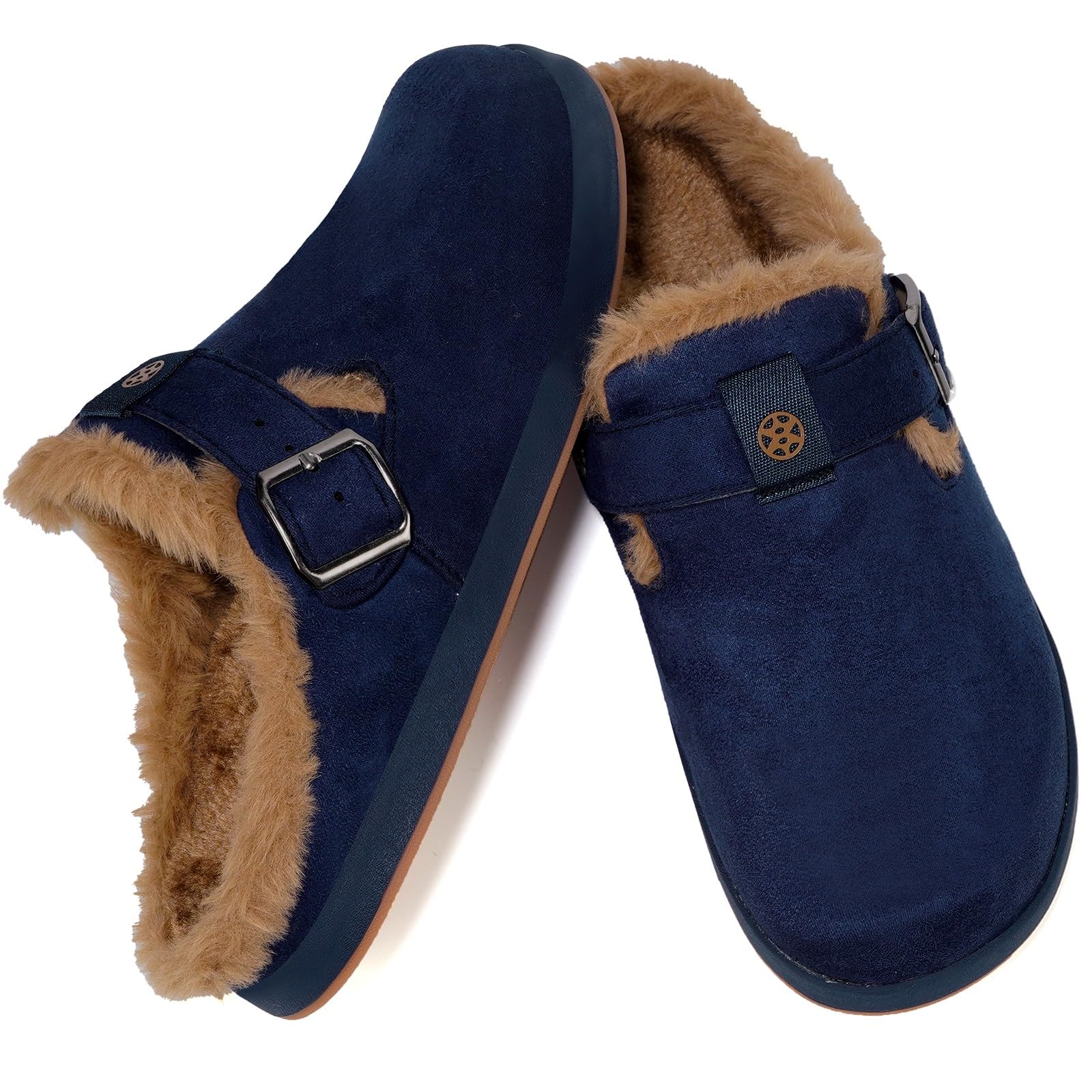 Sisttke Lined Clogs Hausschuhe Gefüttert Herren Damen Pantoletten Warme | Kunstwildleder, Rutschfest, Herausnehmbare Einlegesohle, Winter Slipper