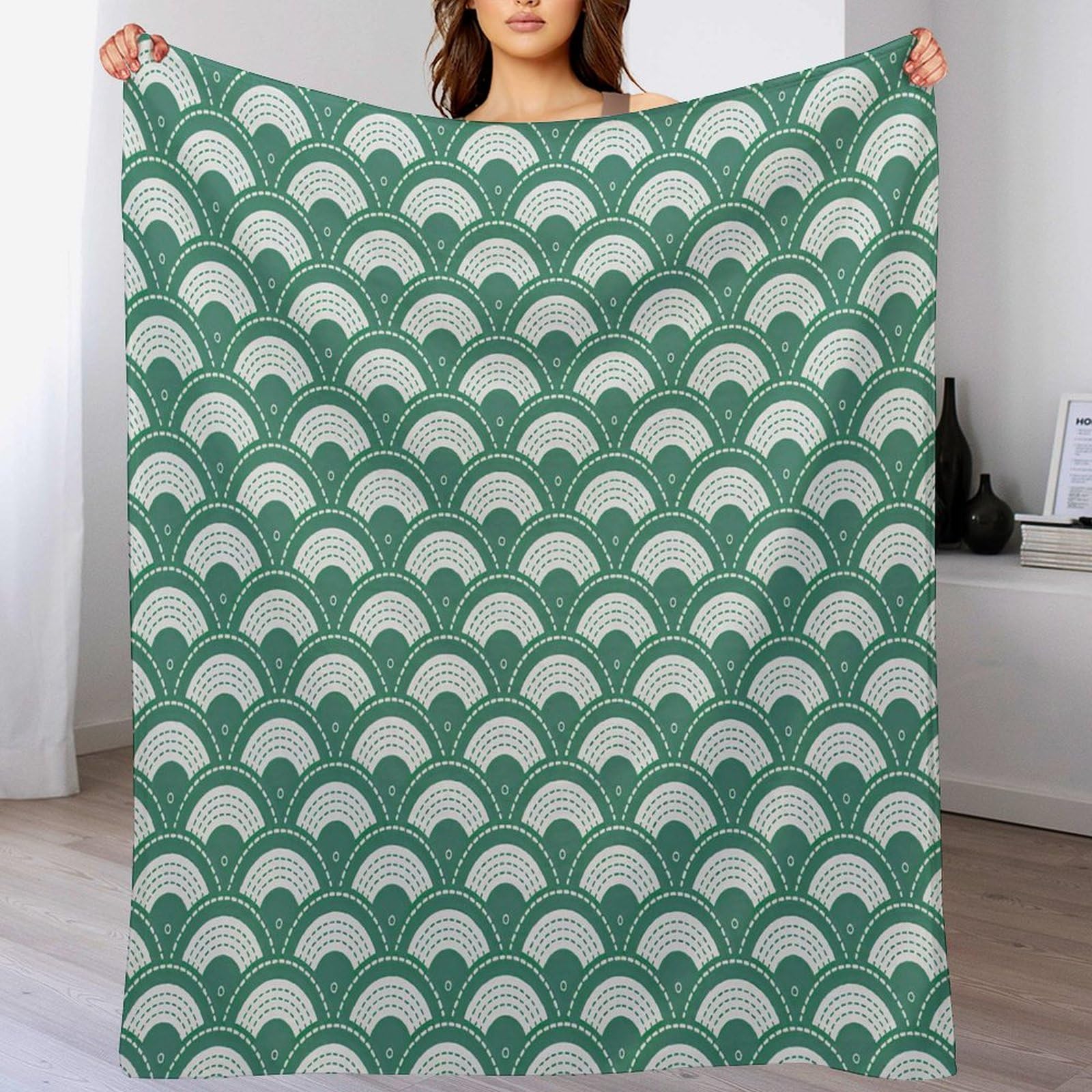 Couverture douce pelucheuse bohème 152x203cm : grand jeté de canapé et lit chic