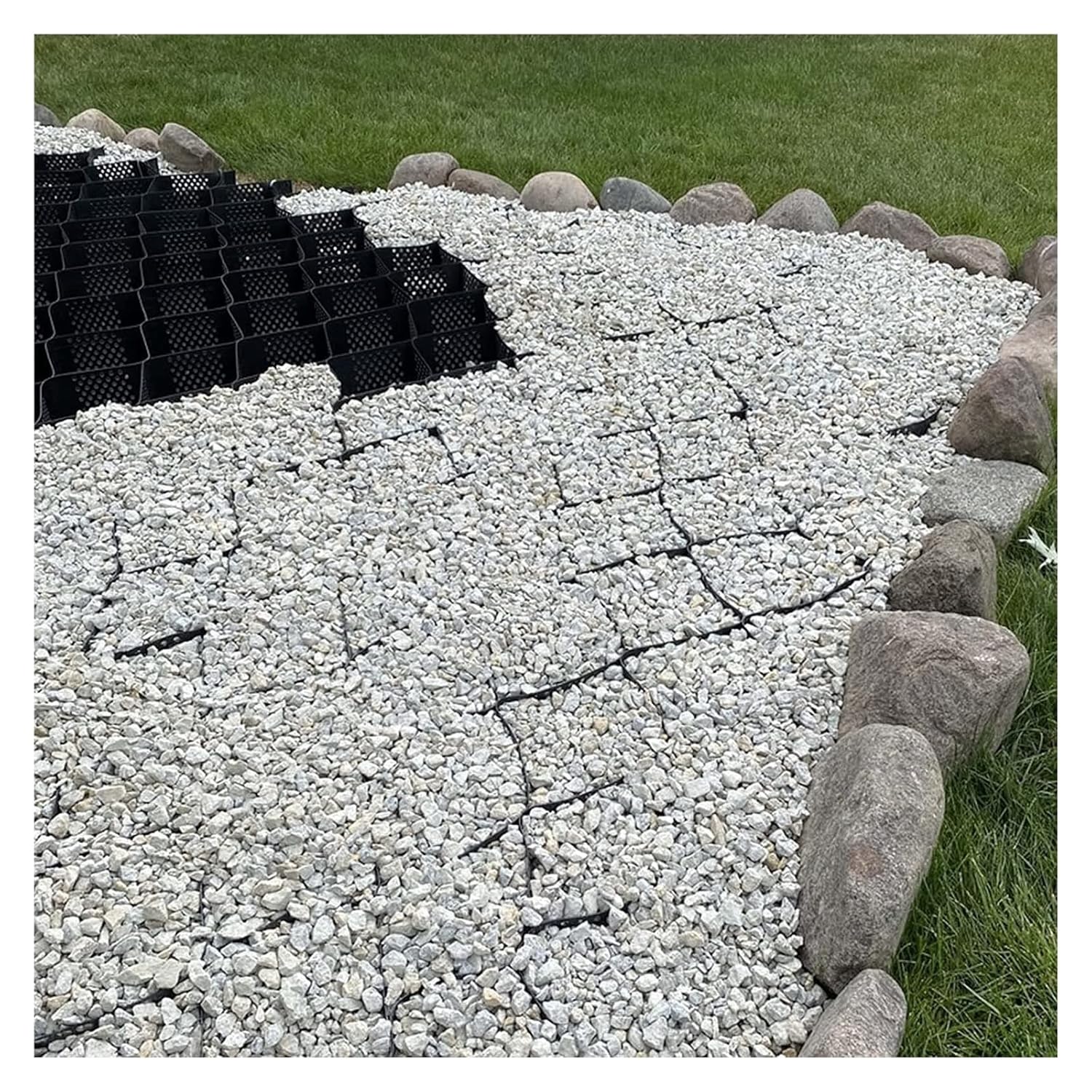 HDPE Geocell Grid for Driveway & Slope Erosion Control - 4" High, 40cm x 40cm Gravel Stabilizer(3m x 10m (10ft x 33ft) 5cm/2" High)