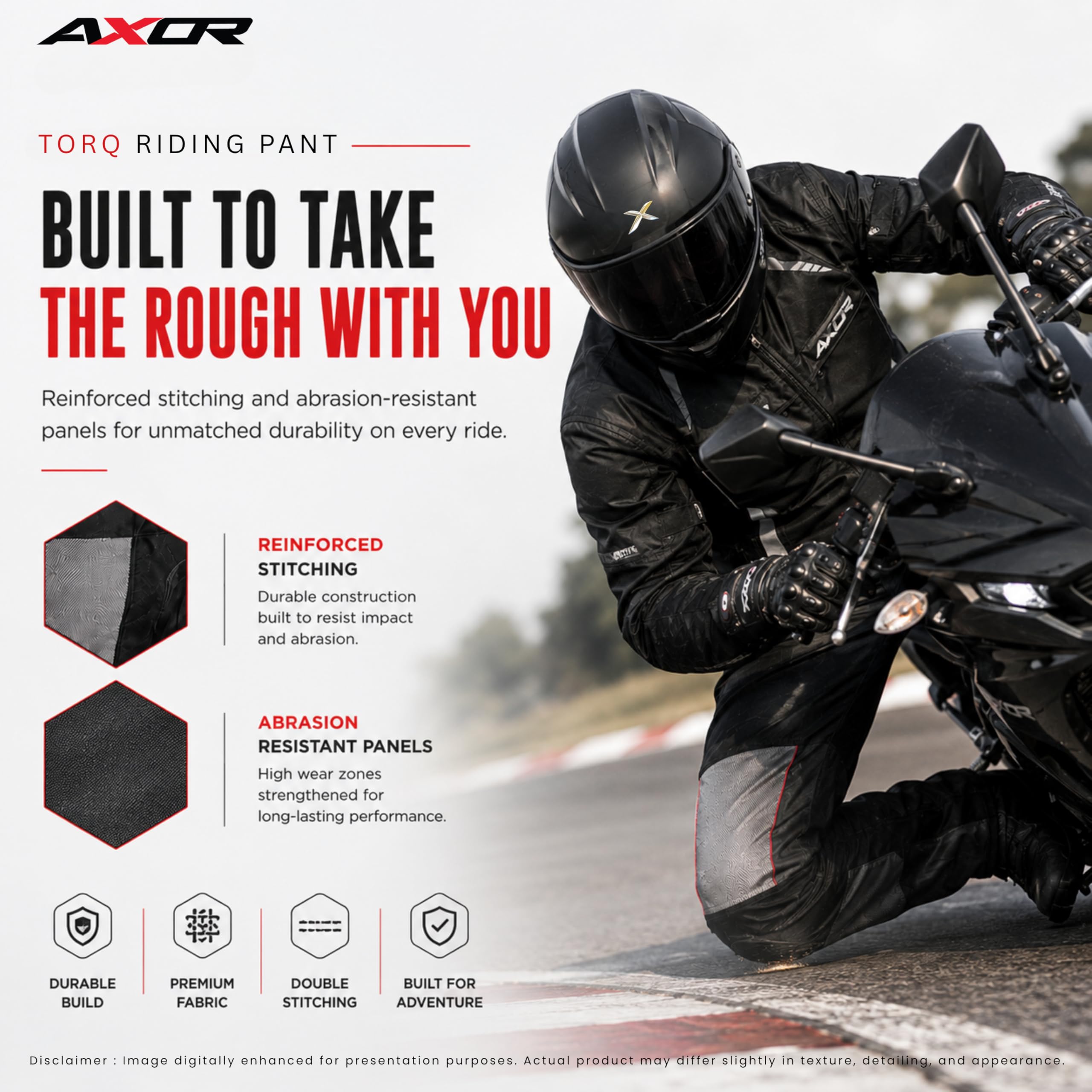 Axor Torq Riding Pant Grey Black -XL