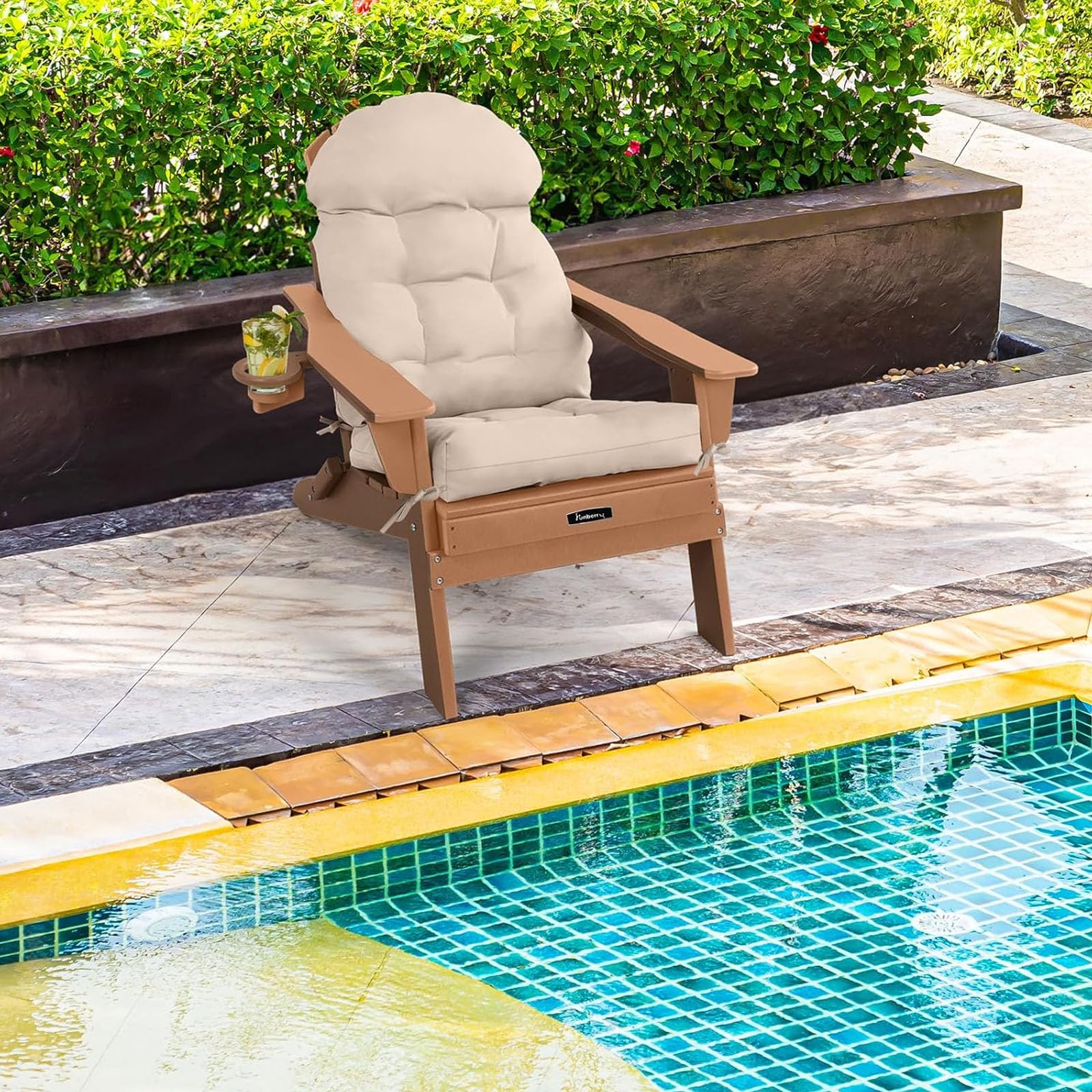 High Back Adirondack Stoel kussen, waterdichte schommelstoelkussen, terraskussens voor buitenmeubilair,Dark gray