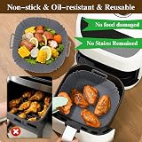 3 Pezzi Teglie in Silicone per Friggitrice ad Aria,Accessori Friggitrice ad Aria,Teglia Cestello Accessori per Air Fryer,Silicone Contenitori Riutilizzabile per Friggitrice ad Aria - 3