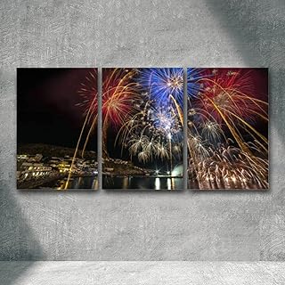 Canvas Wall Art Fireworks in Panarea Giclee Prints Artwork Modern Painting Pictures Wall Decor for Home Office Bedroom Rea...