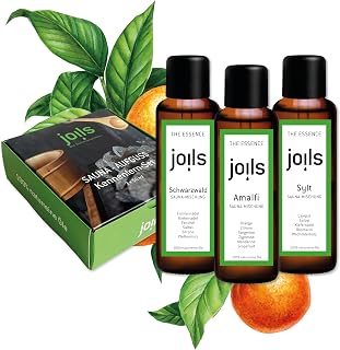 JOILS® Saunaaufguss Set III, 3x100ml, 100% naturreines Öl für Ihre Sauna, BIO-Saunaöl im Geschenkset, vom Familienbetrieb aus dem Schwarzwald