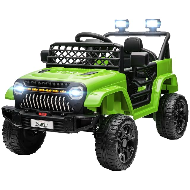 AIYAPLAY Coche Eléctrico para Niños +3 Años 12V con Mando Distancia Verde