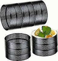 Vista 10 de DATANYA Paquete de 12 anillos de tarta perforados de acero inoxidable de 3.15 pulgadas, anillo redondo para pastel de mousse, molde de pastelería