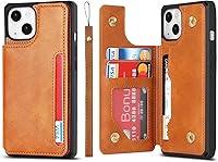 Vista 36 de Cavor Funda para iPhone 13 con tarjetero, funda tipo cartera para mujeres y hombres, fundas de teléfono para iPhone 13 con soporte y correa, funda
