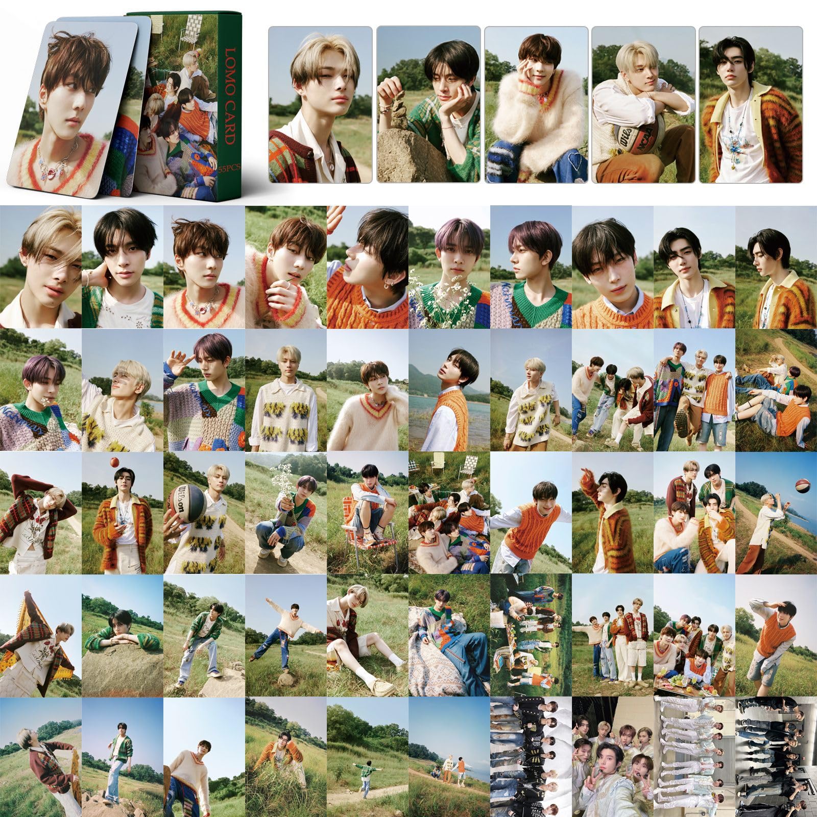 55pcs KPOP ENHYPEN Lomo Card ENHYPEN ORANGE BLOOD Album Poster ENHYPEN Gift Merchandise Postcards Greeting Cards for Fans