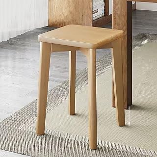Modern Farmhouse Bench Height Bar Stools with Soft Cushion Stackable Wooden Kitchen Stool for Kitchen Island Backless Dining Chairs (30x30x45cm)