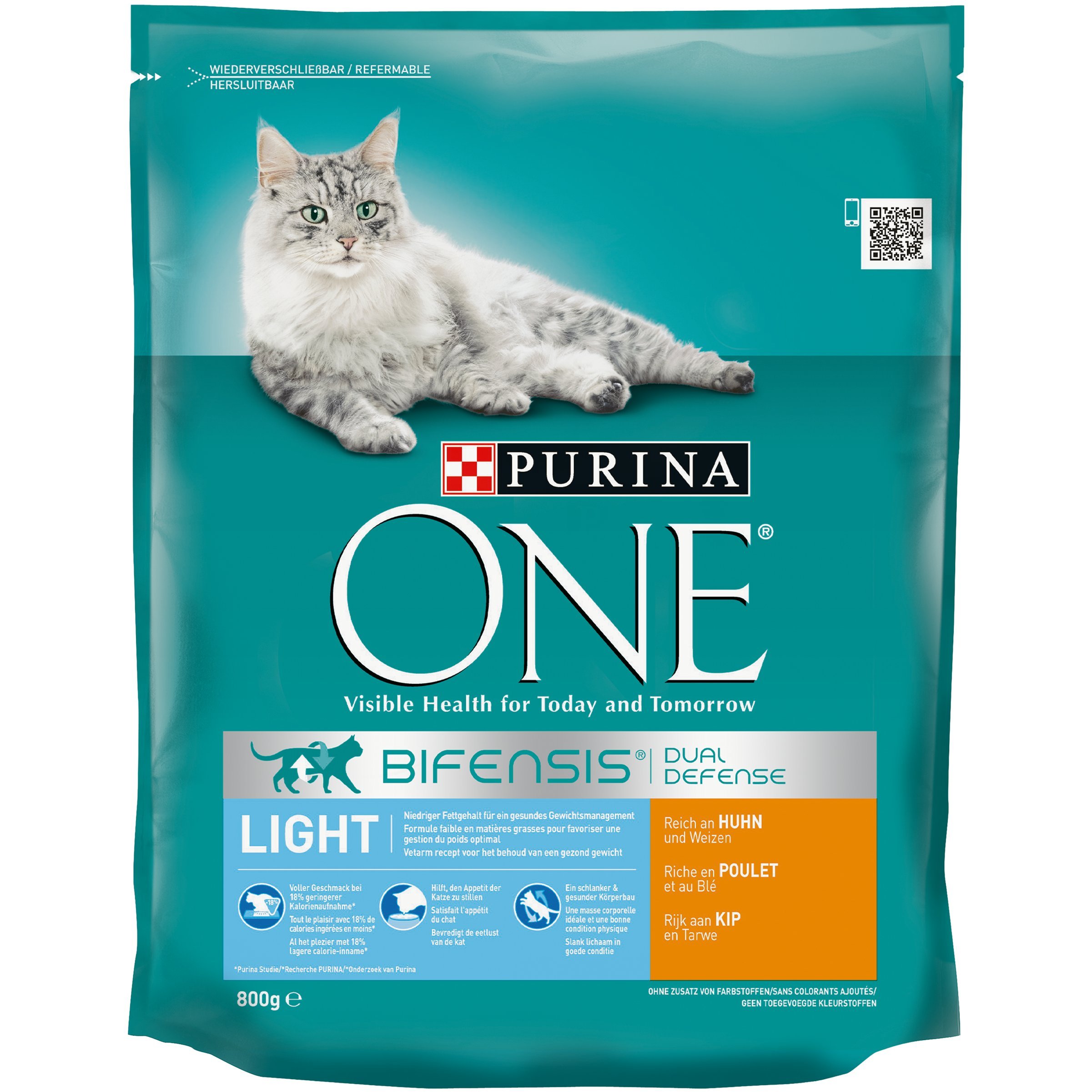 One Light cibo per gatti pollo, confezione da 8 (8 x 800 g)
