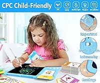 Vista 2 de Rylai Juguetes para Niños Pequeños Tarjetas Flash Parlantes, Recursos de Aprendizaje de Kindergarten 510 Palabras Visuales con Tableta de Dibujo