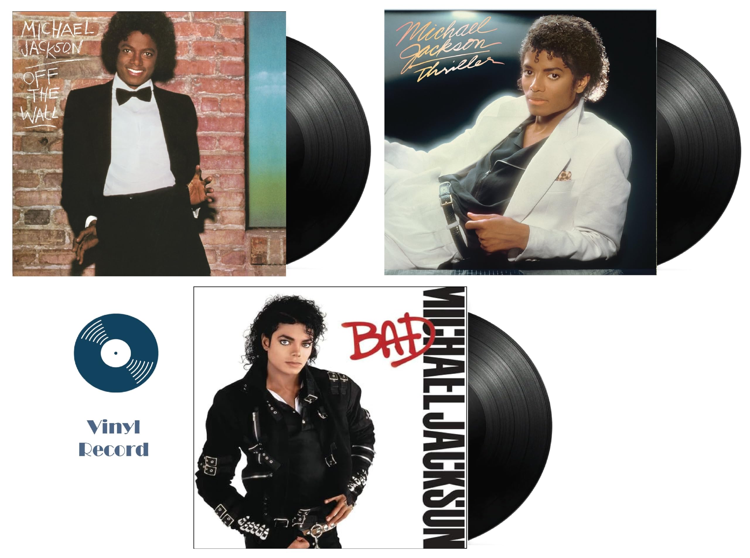 Off The Wall + Thriller + Bad Michael Jackson 1979 - 1987 Collection 3-Pack