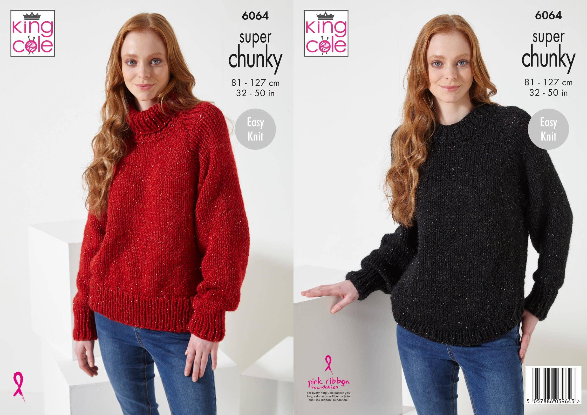 King Cole Super Chunky Easy Knit Knitting Pattern Sweaters 6064