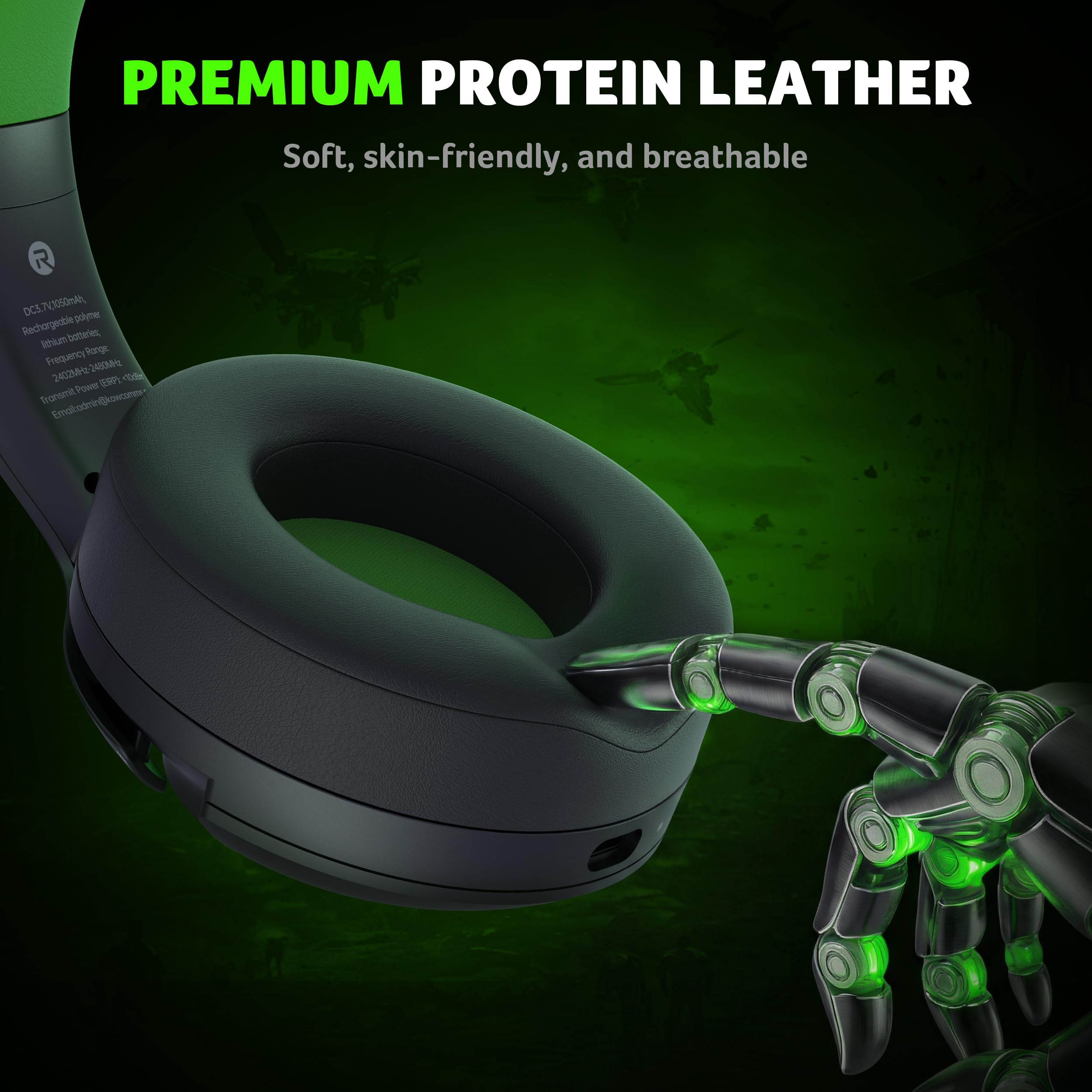 acer Wireless Gaming Headset for Xbox Series X|S & Xbox One, Bluetooth 5.4 Headphones with Noise Canceling Mic, 3D Surround Sound, 40H Battery, Compatible with PC, PS5, Switch, Mac - Black Green - Nintendo Switch - Very Good - Used Accessory - Image 7