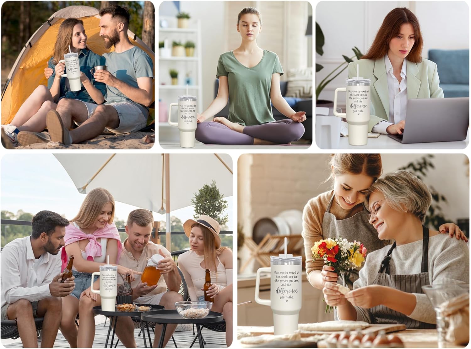 Thank You Gifts for Women - Be Proud Insulated 40 oz Tumbler with Straw and Handle - Appreciation Inspirational Gifts for Women Men Coworkers Boss Teachers, Galentines Birthday Gift for Friends - Image 5