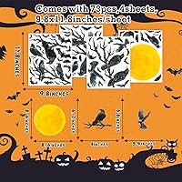 Vista 14 de Halloween Tree Branch Wall Decals Crow Black Raven Bird Wall Decals Peel and Stick Birdcage Raven Stickers Removable Black Crows Branches Halloween