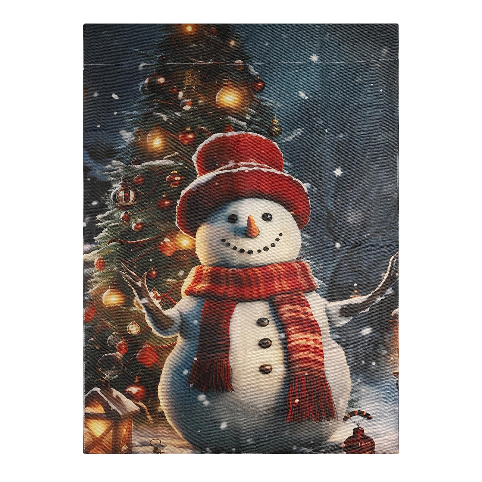 Merry Christmas Garden Flag, Double-Sided 28x40 inch Winter Yard Decorations for Outdoor Patio Courtyard Lawn Farmhouse (Snowman)