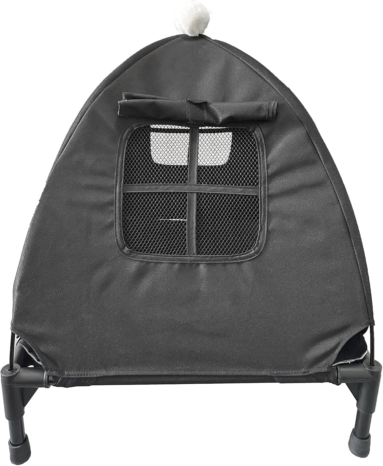 review Love&go Elevated Dog Bed with Metal Frame, Cooling Raised Pet Cot for Dog and Cat (Small-18.5x18.5x5.5 inch, S - Black Bed+Mat+Canopy)