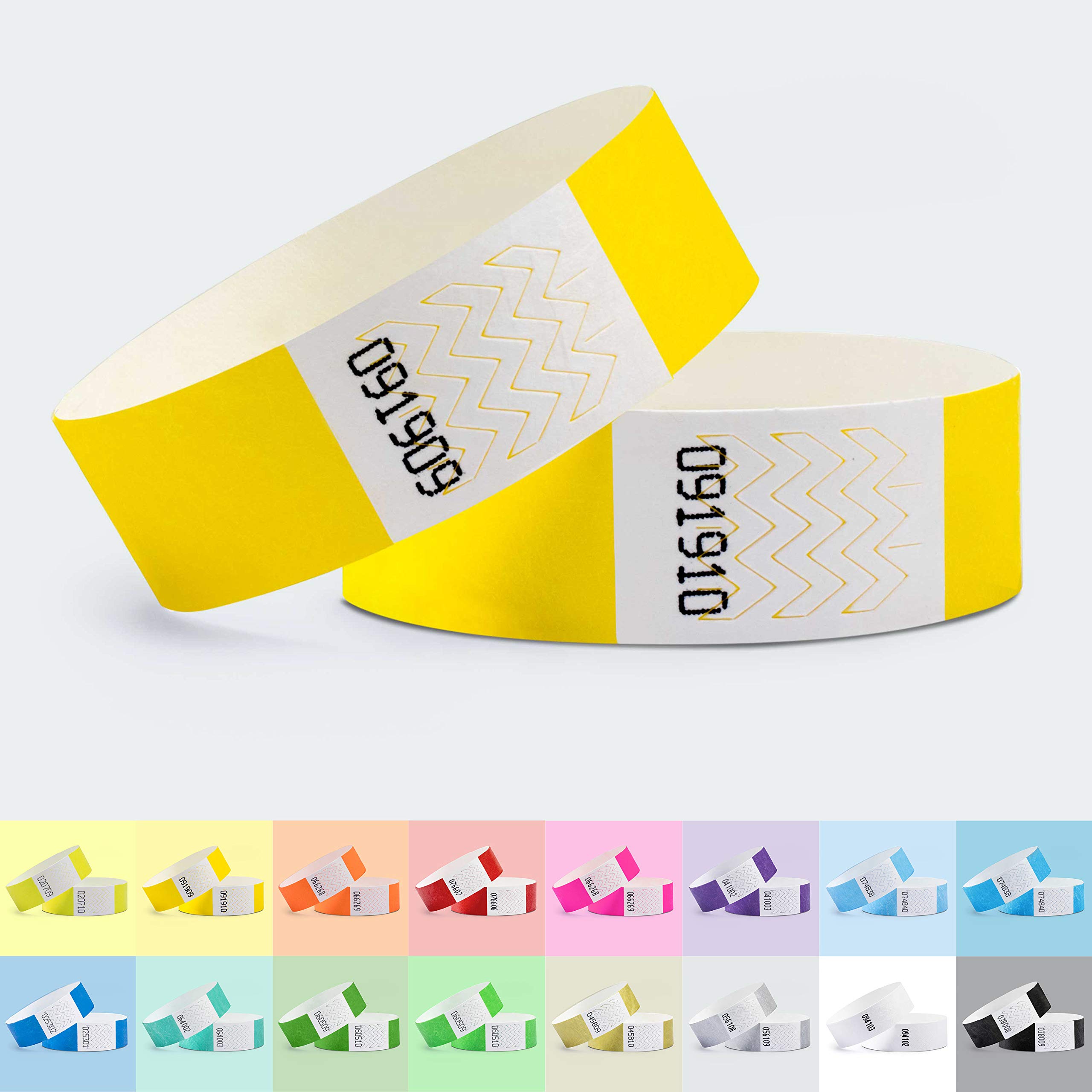 linie zwo ®, Pack of 1000 Wristbands 19 x 254 mm, Yellow (500 Pieces) + Grass Green (500 Pieces), Yellow + Grass green, Small - Image 2