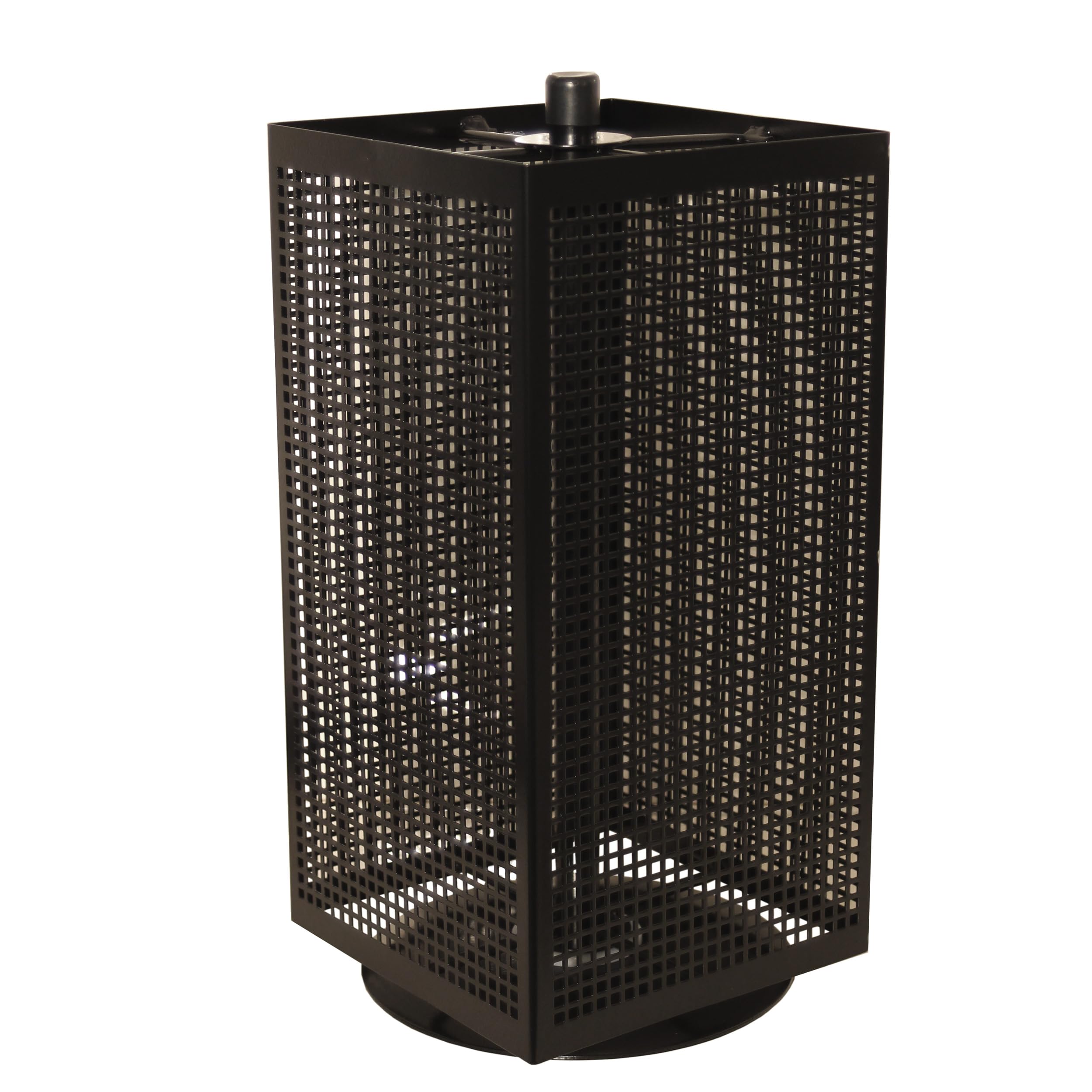 GERSO Vierseitiger Lochblechständer für den Tresen (schwarz), drehbar, platzsparend, 19 cm Breit, 44,7 cm Hoch, für Einfach- und Doppelhaken, Magnete inkl. 36 Doppelhaken (100mm Länge)